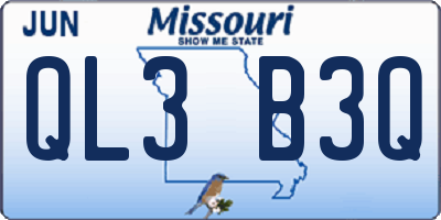 MO license plate QL3B3Q