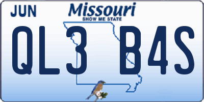 MO license plate QL3B4S