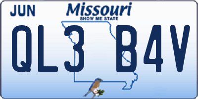 MO license plate QL3B4V