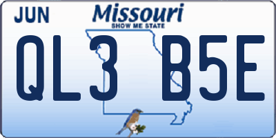 MO license plate QL3B5E