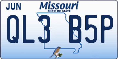 MO license plate QL3B5P