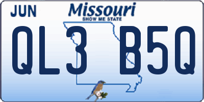 MO license plate QL3B5Q
