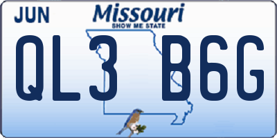 MO license plate QL3B6G