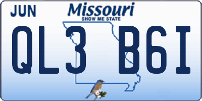 MO license plate QL3B6I