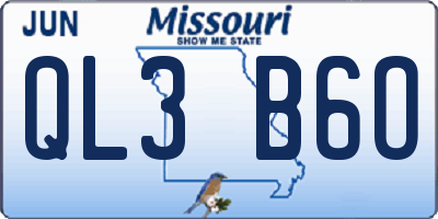 MO license plate QL3B6O
