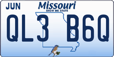 MO license plate QL3B6Q