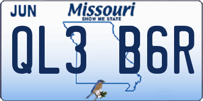 MO license plate QL3B6R