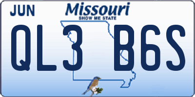 MO license plate QL3B6S