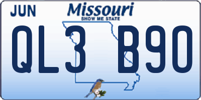 MO license plate QL3B9O