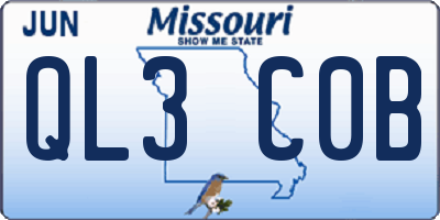 MO license plate QL3C0B