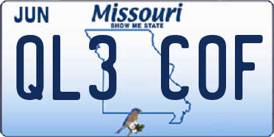 MO license plate QL3C0F