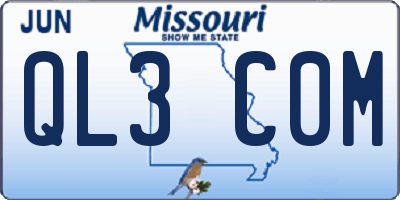 MO license plate QL3C0M