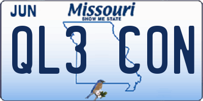 MO license plate QL3C0N