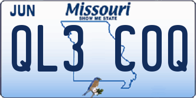 MO license plate QL3C0Q