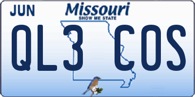 MO license plate QL3C0S