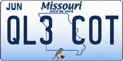 MO license plate QL3C0T