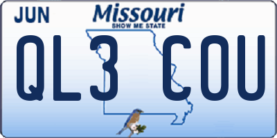 MO license plate QL3C0U