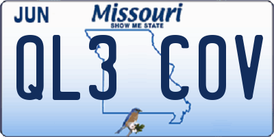 MO license plate QL3C0V