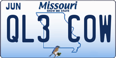 MO license plate QL3C0W