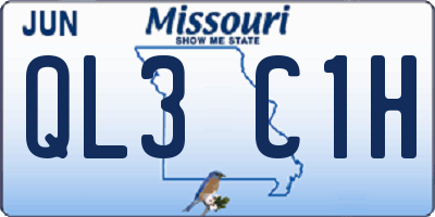MO license plate QL3C1H