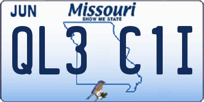 MO license plate QL3C1I
