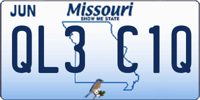 MO license plate QL3C1Q