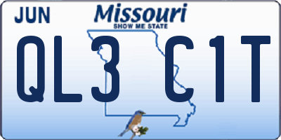 MO license plate QL3C1T