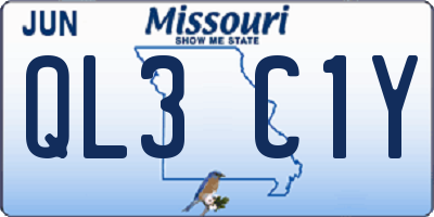 MO license plate QL3C1Y