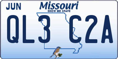 MO license plate QL3C2A