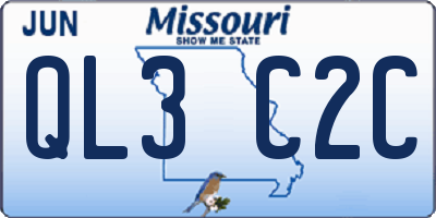MO license plate QL3C2C