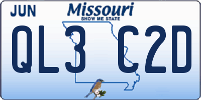 MO license plate QL3C2D