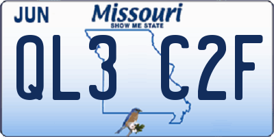 MO license plate QL3C2F