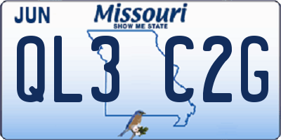 MO license plate QL3C2G