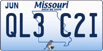 MO license plate QL3C2I