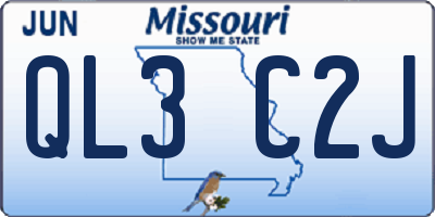 MO license plate QL3C2J