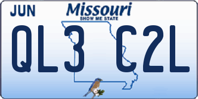 MO license plate QL3C2L