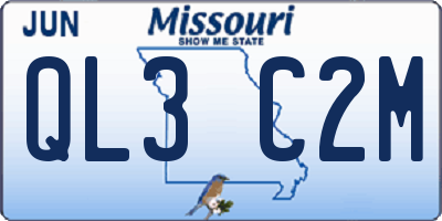 MO license plate QL3C2M