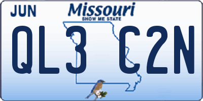 MO license plate QL3C2N