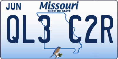 MO license plate QL3C2R