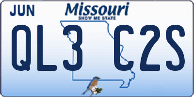 MO license plate QL3C2S
