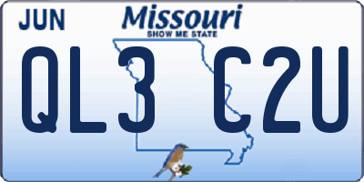 MO license plate QL3C2U