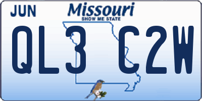 MO license plate QL3C2W