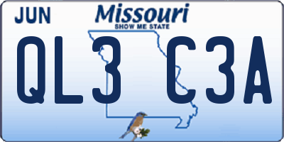 MO license plate QL3C3A