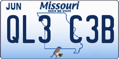 MO license plate QL3C3B