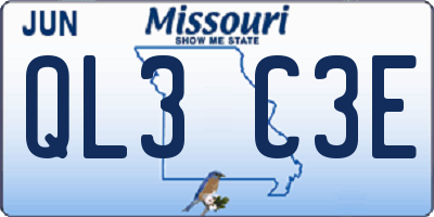 MO license plate QL3C3E