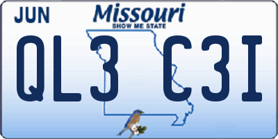 MO license plate QL3C3I