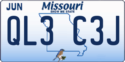 MO license plate QL3C3J
