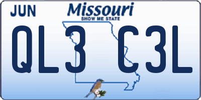 MO license plate QL3C3L