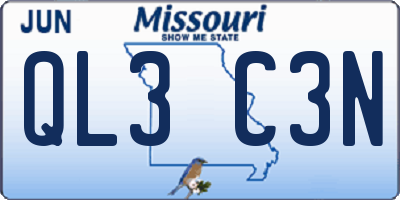MO license plate QL3C3N