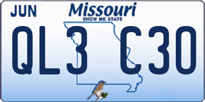 MO license plate QL3C3O